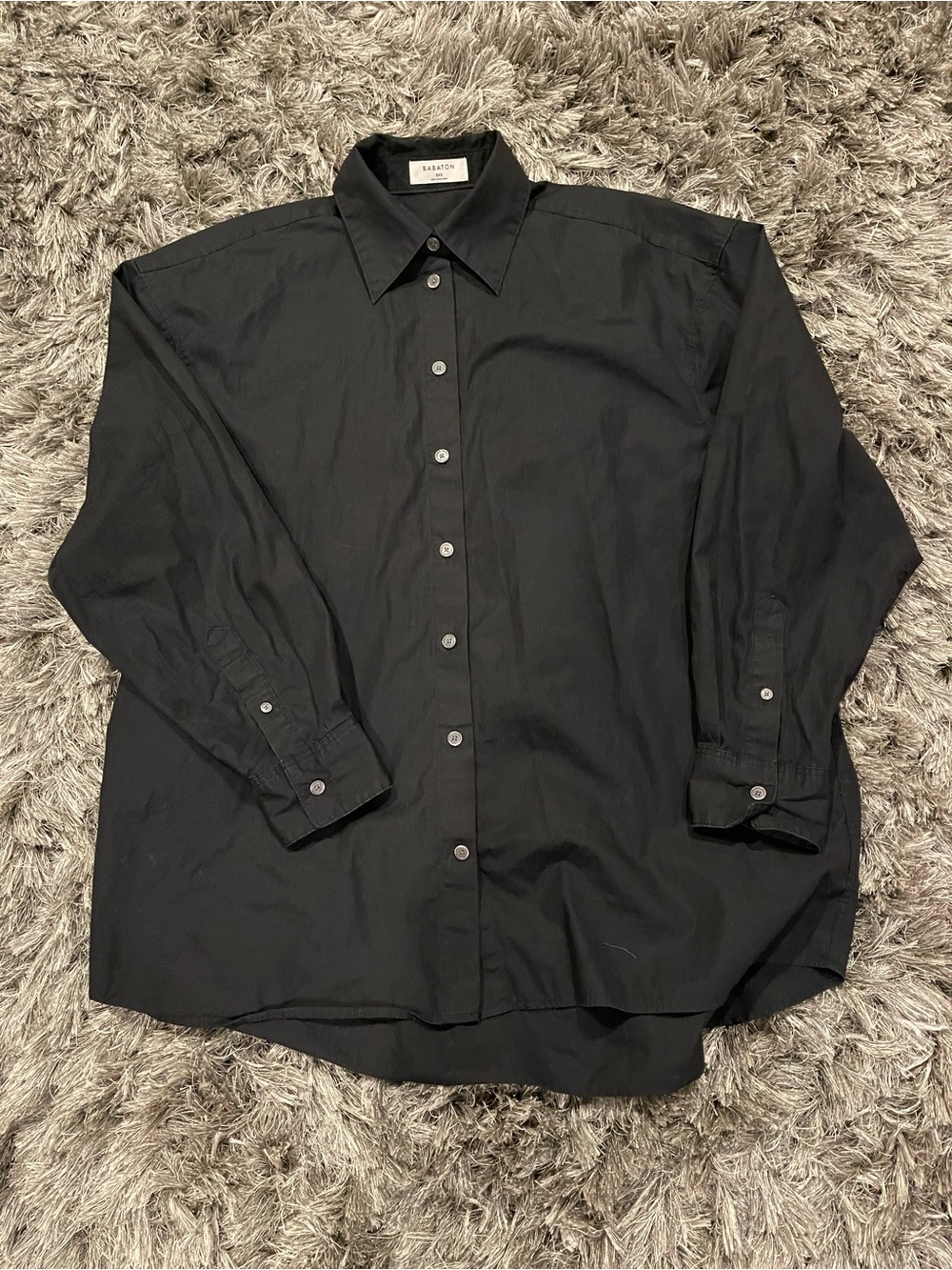 Babaton Oversizes Black Button-Up Shirt XXS